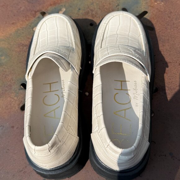 Matisse Beach Laguna Croc-Embossed Bone Platform Loafers - Picture 3 of 10
